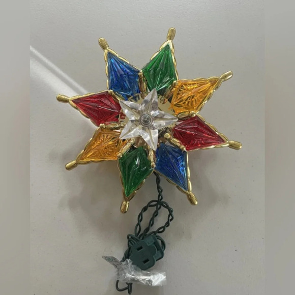 Kurt Adler 10-Light 8-Inch 8-Point Multi-Colored Star Treetop - Picture 6 of 10
